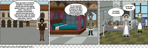 Stonewall Jackson/frederick Douglass - Cartoon