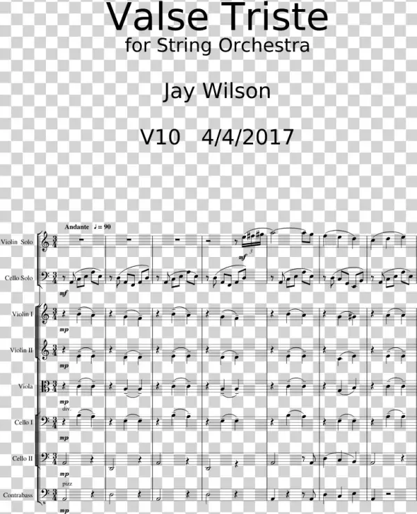 Valse Triste For String Orchestra Jay Wilson V10 4/4/2017 - Motivational
