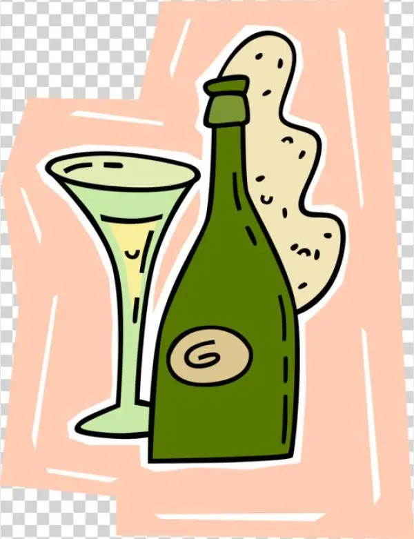 Vector Illustration Of Champagne Carbonated Sparkling
