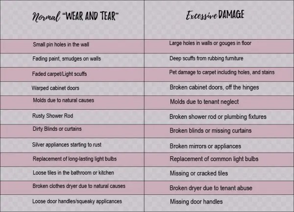 Wear And Tear Vs Excessive Damage