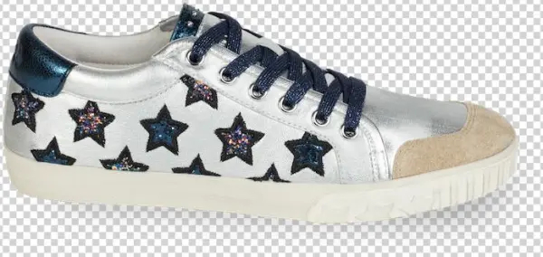 Ash Majestic Star Motif Trainers Silver Leather & Midnight - Ash Footwear Majestic Off White And Chrome Star Trainer