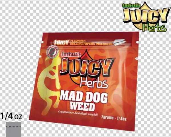 Juicy Herbs Herbal Smokable Blends 1/4oz Pouch Mad