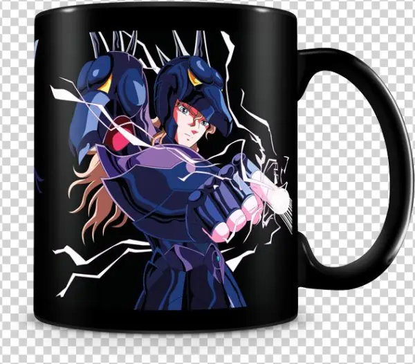 Mug Saint Seiya Asgard Siegfried Taza Negra - Mug