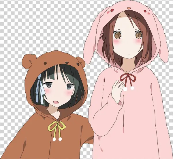Saki Chan And Kaori Chan Vector From Isshuukan Friends