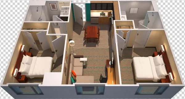 Spacious Two Bedroom Suite With King Beds In Both Bedrooms,