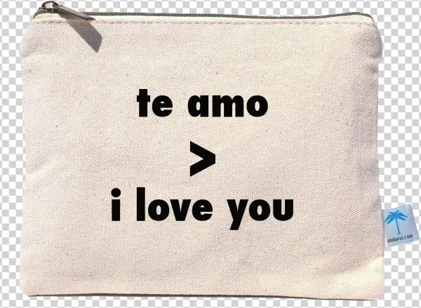"te Amo>i Love You" Canvas Pouch Bag