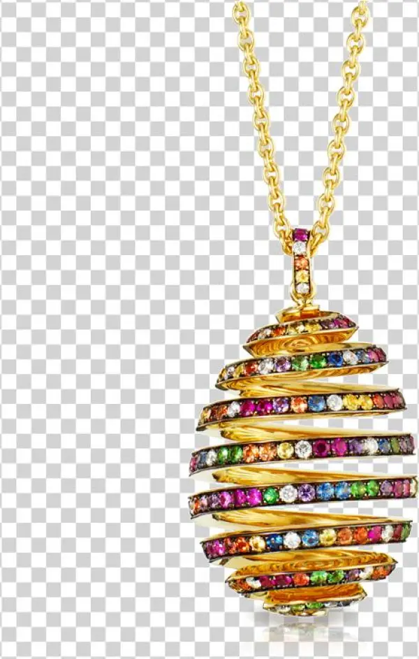 Faberge Spiral Multi Coloured Pendant