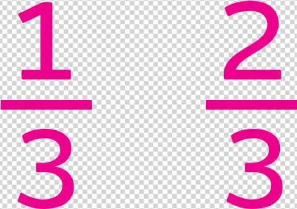 Fractions Same But Diferent Thirds - Lilac