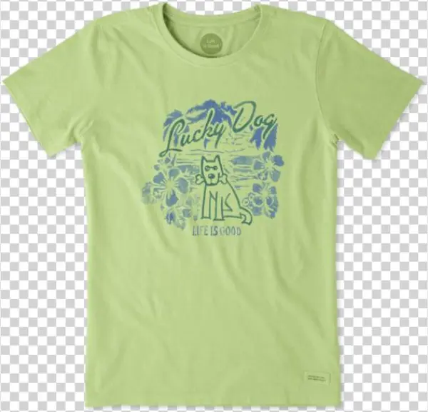 Life Is Good Womens L Large Green Lucky Dog Rocket