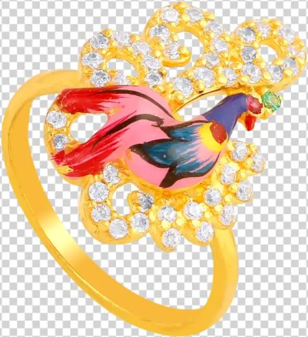 Peacock Gold Rings