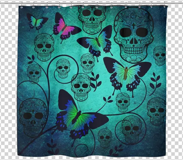 Sugar Skull & Butterflies Shower Curtain - Lepidoptera