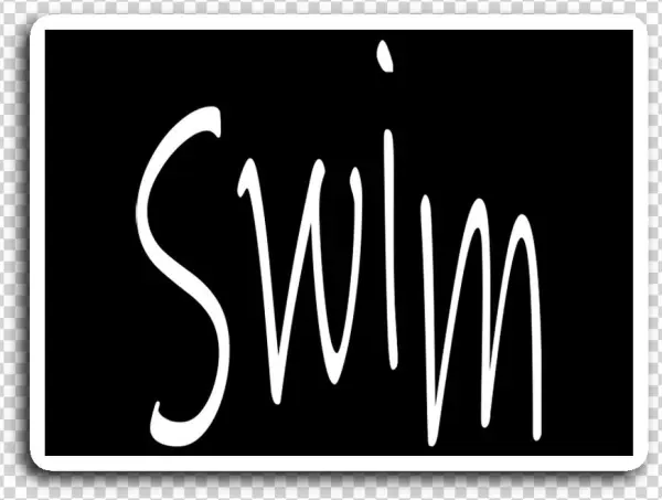 Swim Scribble Sticker - Calligraphy