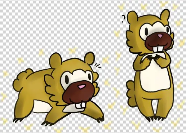 Two Shiny Bidoofs I Caught Today With The Pokeradar - Cartoon