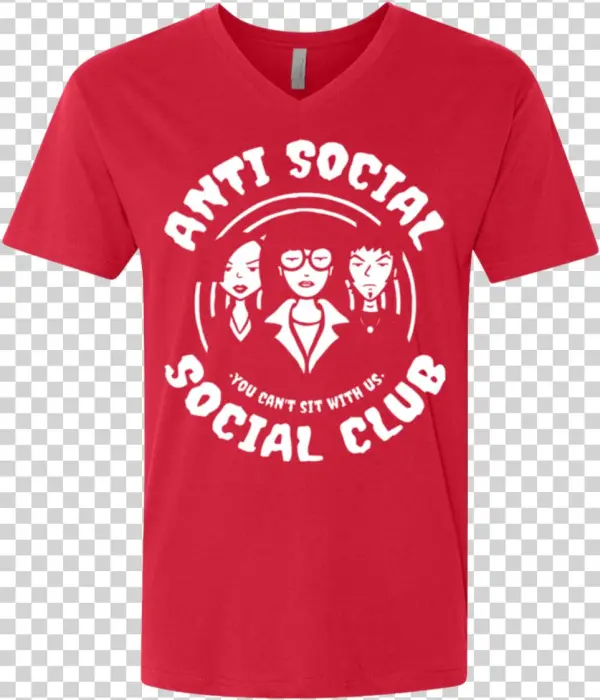 Anti Social Club Men's Premium V Neck - Gambar Anti Social Social Club
