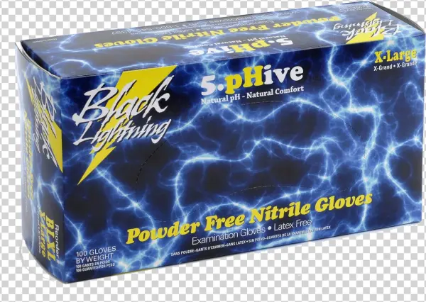 Black Lightning Gloves - Atlantic Safety Bl-l Case Black Lightning Powder Nitrile