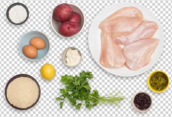 Chicken Schnitzel With Creamy Potato Salad & Lingonberry - Chicken Meat