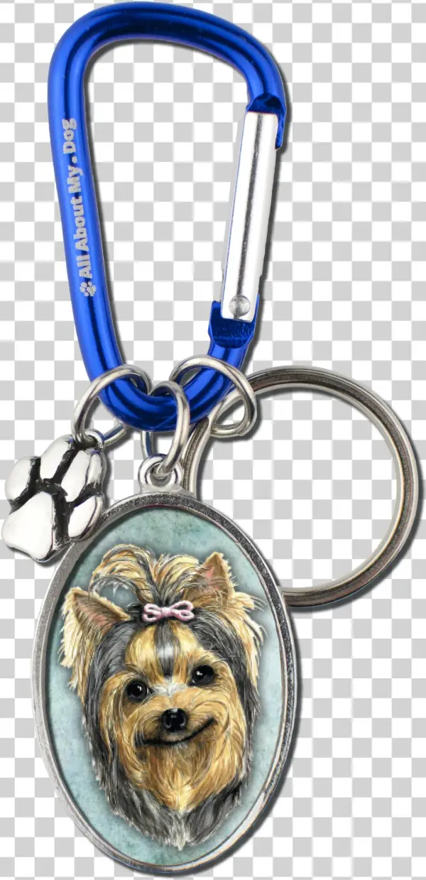 Yorkie Cameo Carabiner Keychain - Keychain