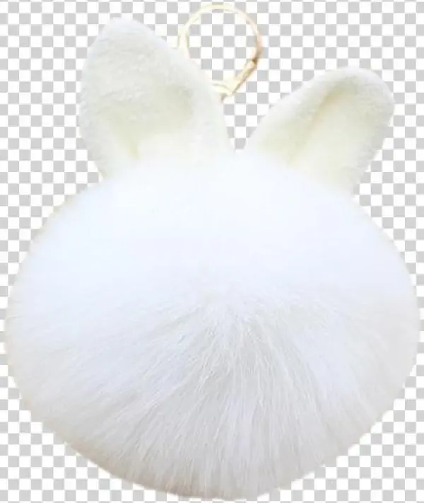 Bunny Ear Pom Pom Keychain - Locket