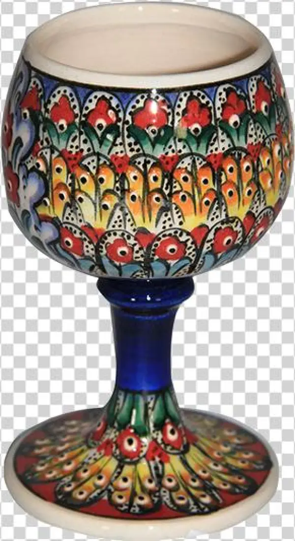 Family Designed Goblet With Tulips - Glass