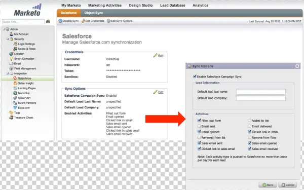 Marketo Admin Sfdc Activity Setup - Marketo