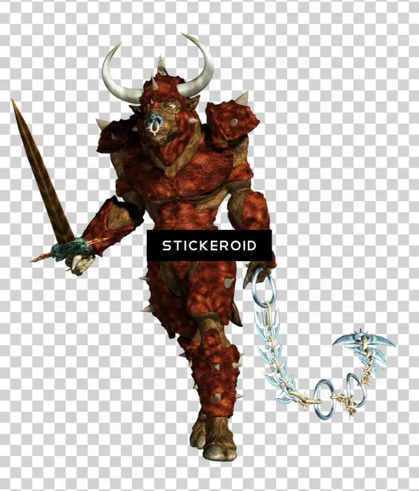 Minotaur Holding Chain