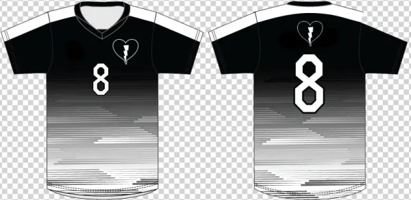 Team Black Heart Soccer Five Star Jersey
