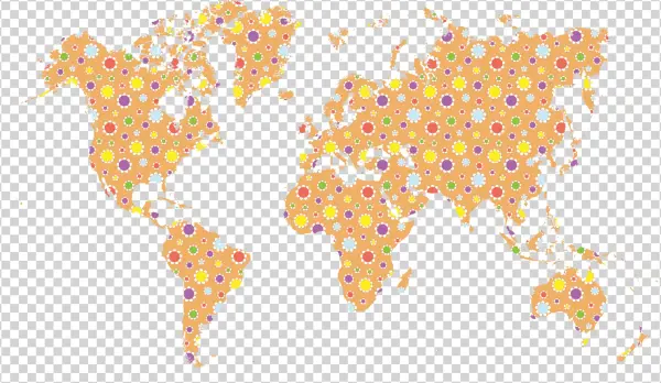 This Free Icons Png Design Of Cute Floral World Map