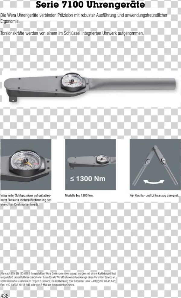 Wera Hauptkatalog Handwerkzeug Schraubendreher Maulschlüssel - Clock Torque Wrench 1 (25 Mm) 0 - 1300 Nm Wera 7117f