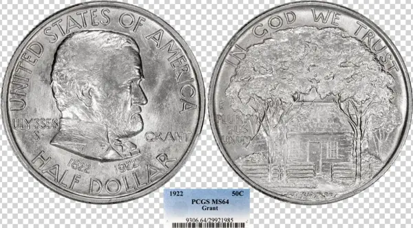 Grant Memorial Commemorative Half Dollar 1922 Pcgs