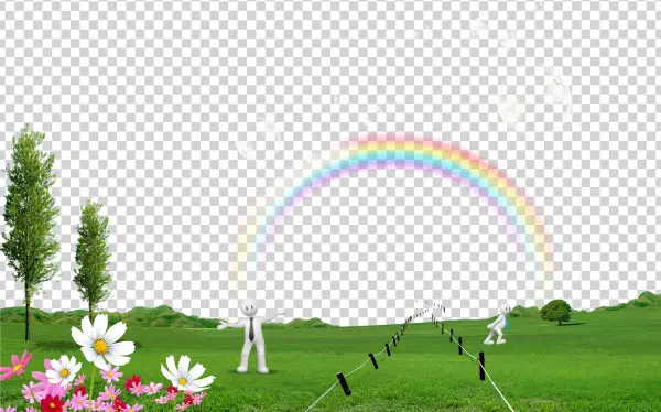 Jpg Transparent Stock Rainbow Cartoon Grass Trees Transprent - Hoffnung Für Alle - Das Neue Testament Und Die Psalmen