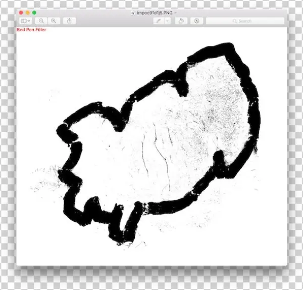 Original Slide, Red Pen Filter - Red