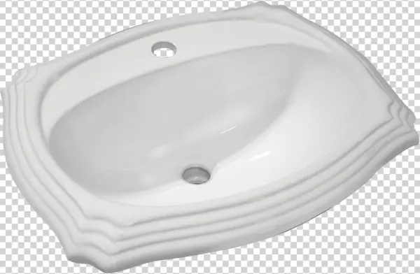 Palm Decorative Porcelain Oval Drop-in Vanity Sink
