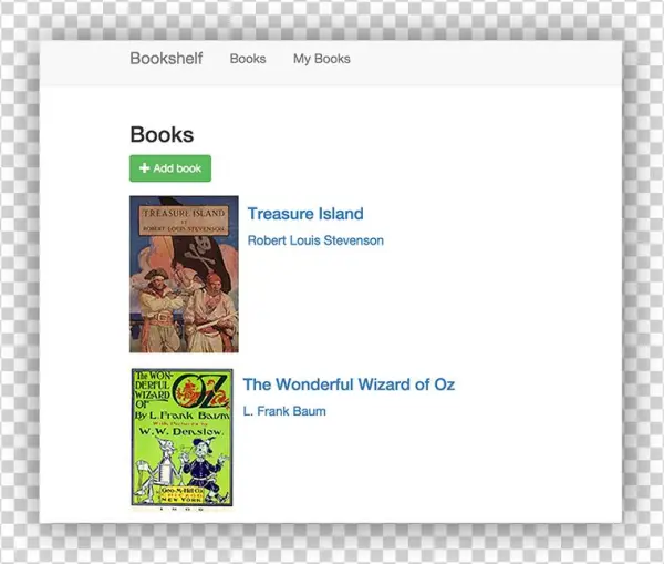 Screen Shot Of The Bookshelf App Showing Controls And