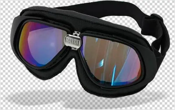 Bandit Classic Motorcycle Goggles Black Irridium Lense
