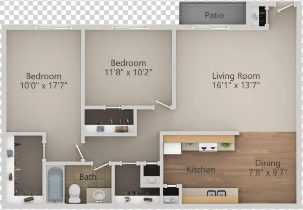 Floor Planstwo Bedroom/one Bath B