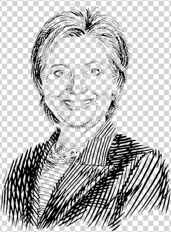 Hillary Drawing Black And White