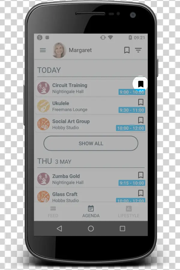 Kin Agenda Phone Bookmark