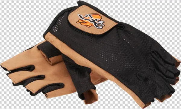 Mittens Fingerless, Mesh Back, Beige Black