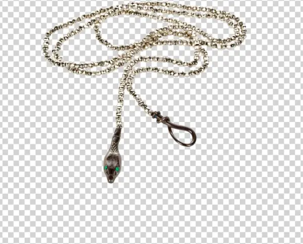 Pyrite Necklace With A Snakehead Fastening Jewelry