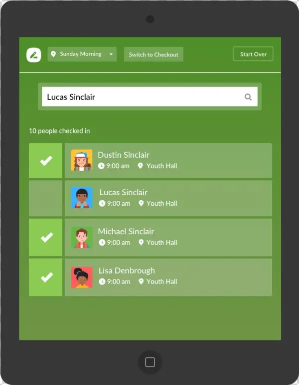 Run Check In “clipboard Style” From A List Of Children