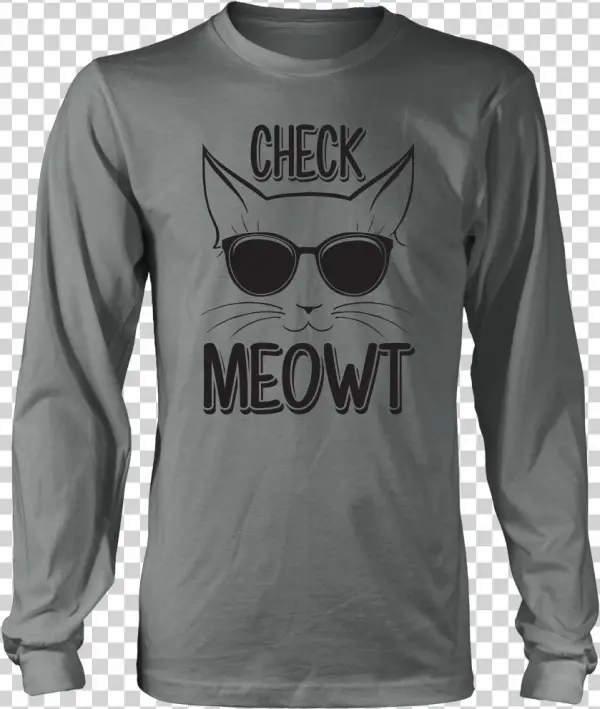 Check Meowt Black Glasses Long Sleeve Shirt