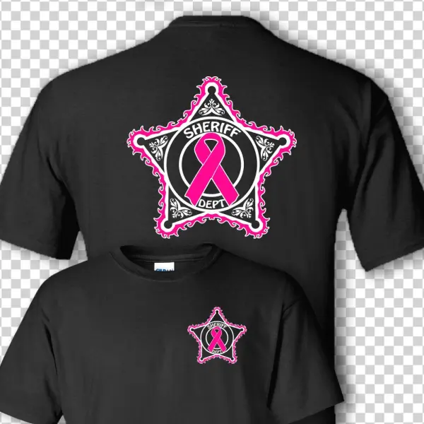 Sheriff's 5 Point Star Badge For Breast Cancer Awareness