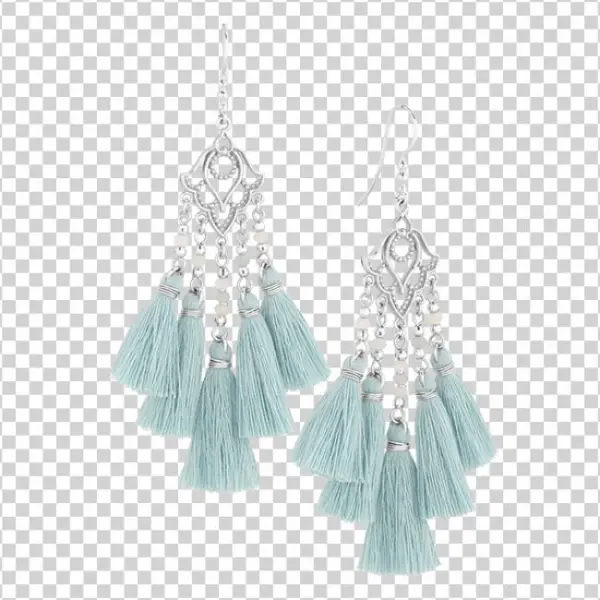 Elena Earrings With Pistachio Tassels