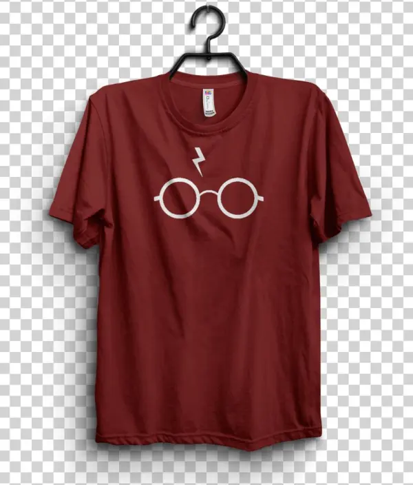 Maroon Cotton Harry Potter Printed Half Sleeves Tshirt