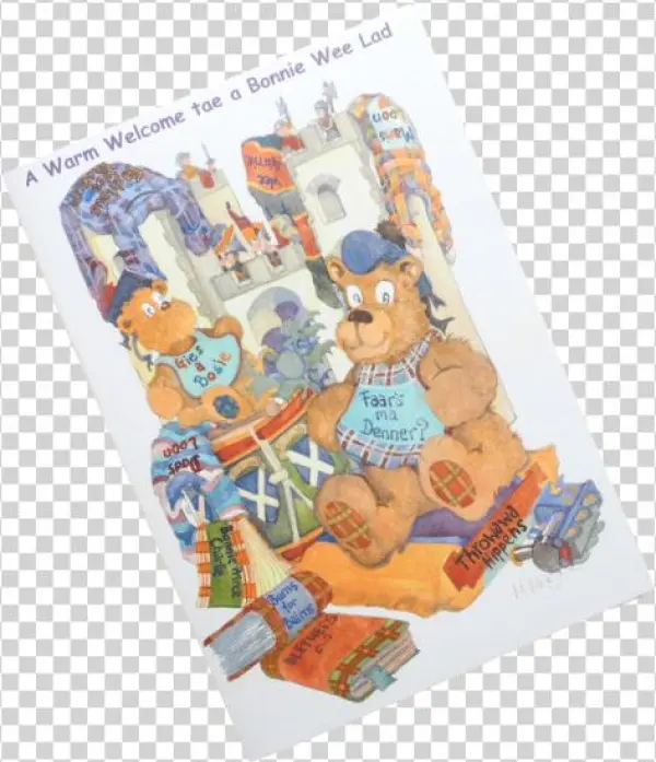 Scottish Birth Congratulations Card Teddies Boy