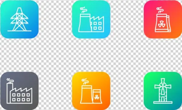 Industry Icon Pack - Electric Blue