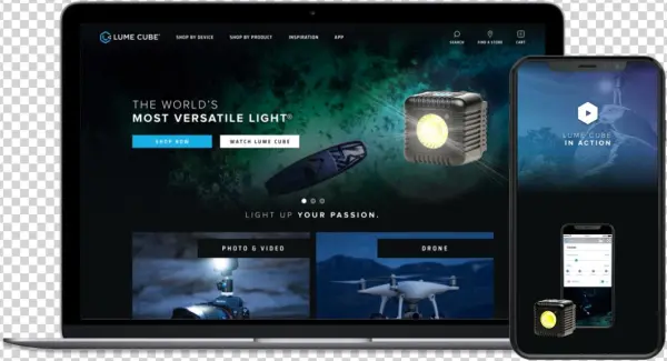 Mobile Responsive Shopify Theme For Lumecube - Iphone