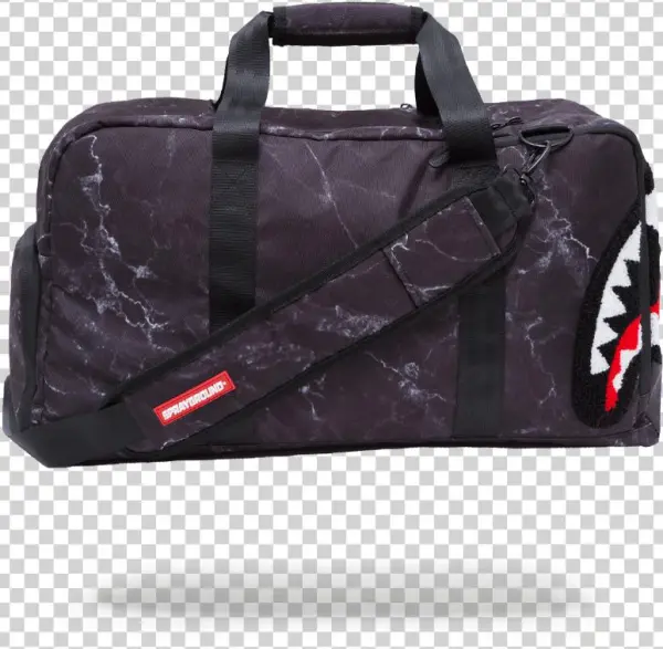 Sprayground Beyond Hype Black Marble Duffle Strap 1