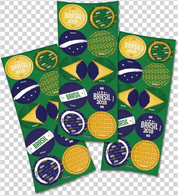 Adesivo Redondo Bandeira Brasil 2018 Festcolor - Circle