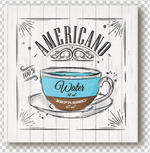 Americano Canvas Wall Art White - Caffè Americano